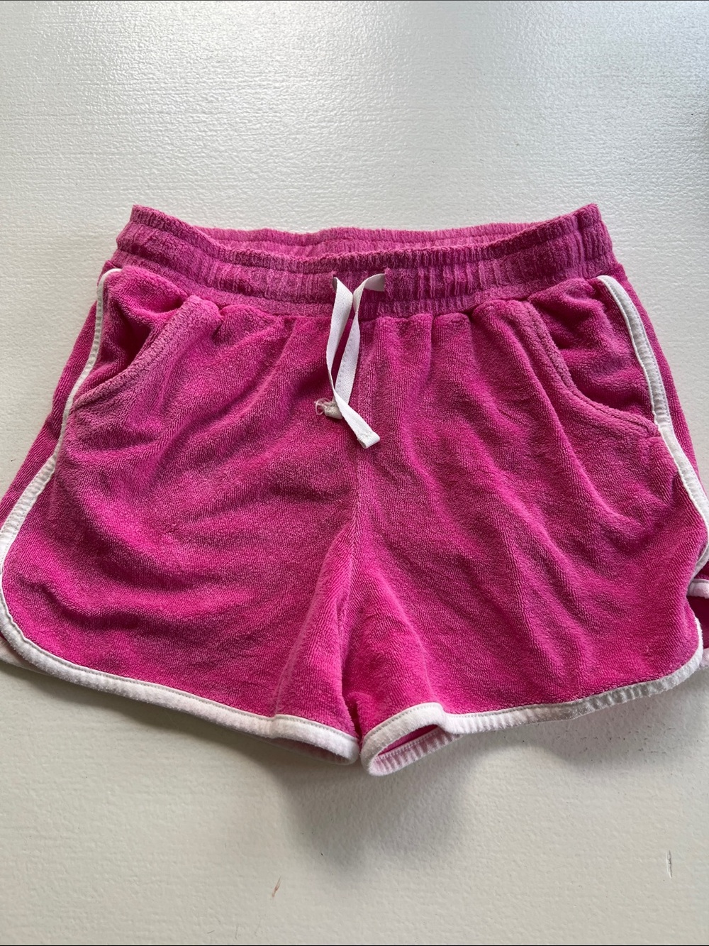 Cat & Jack Hot Pink Terry Shorts with White Trim